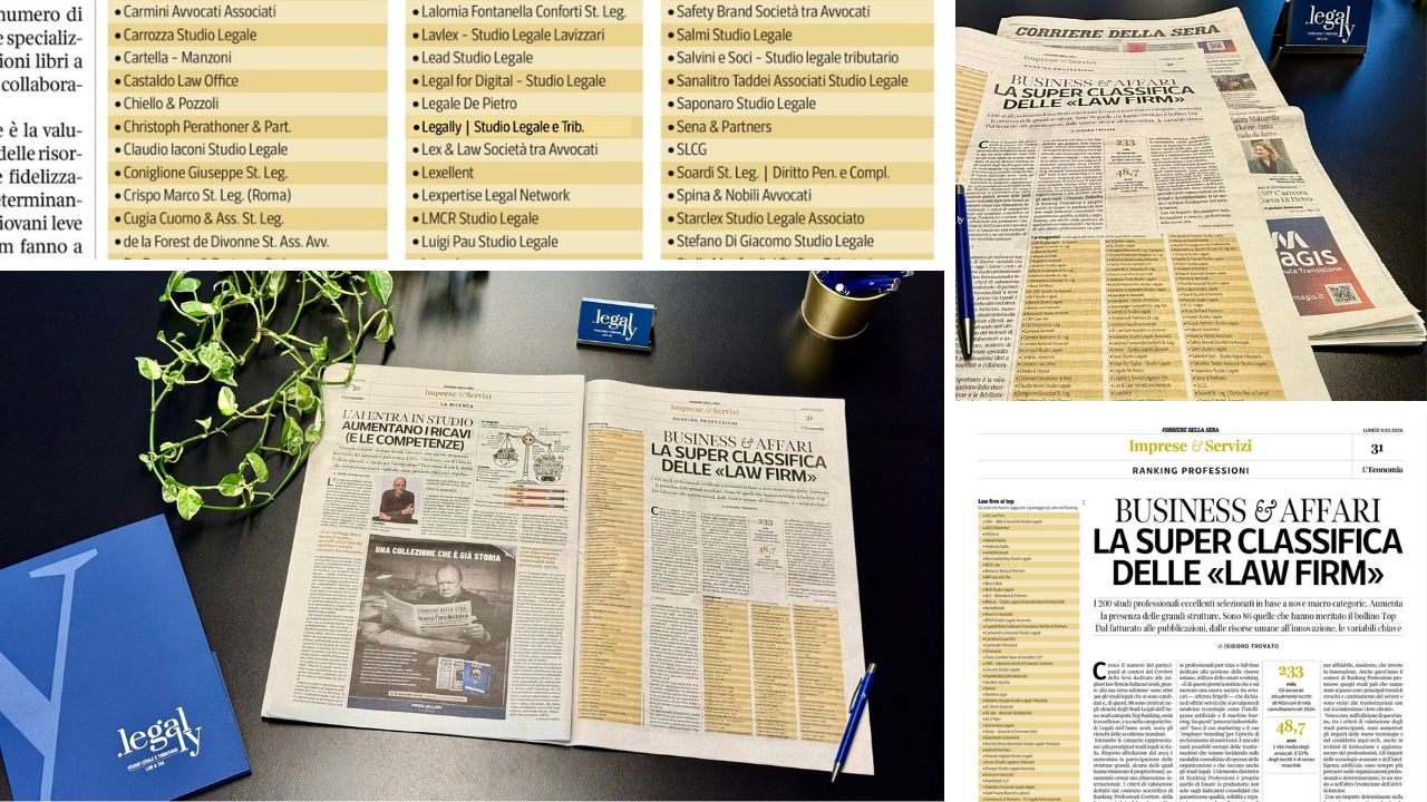 Studio legale dell'anno corriere della sera - Legally tra i selezionati